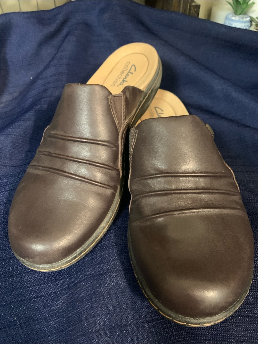 Clarks Women's Dark Brown Slip-On Clog Mules